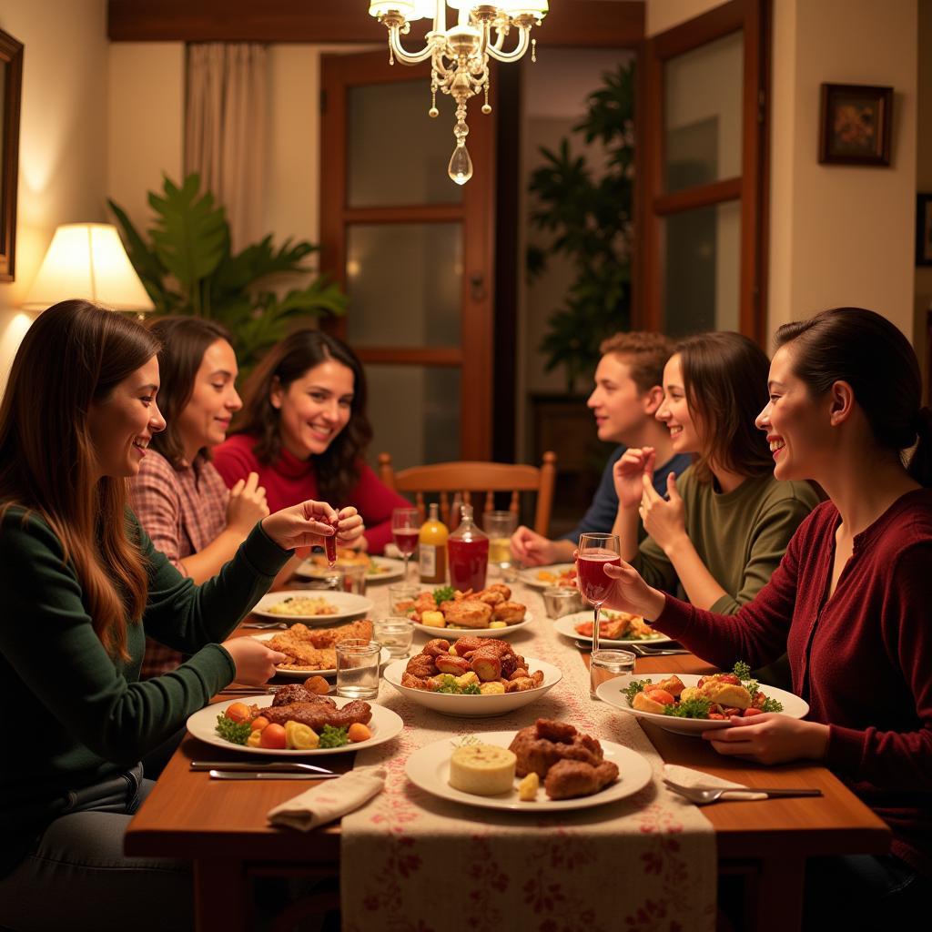 Family dinner in a Balkis Homestay