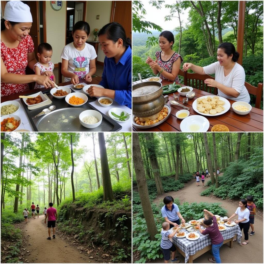 Guests participating in activities during their homestay