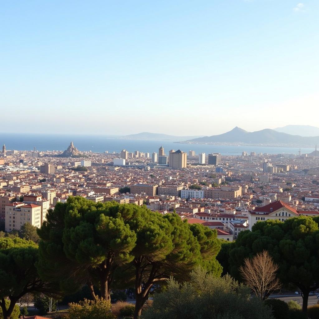 A stunning view of Barcelona's cityscape from a homestay balcony