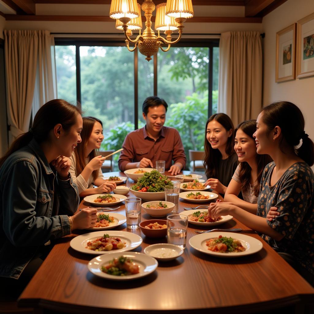 Sharing a Meal with a Local Family