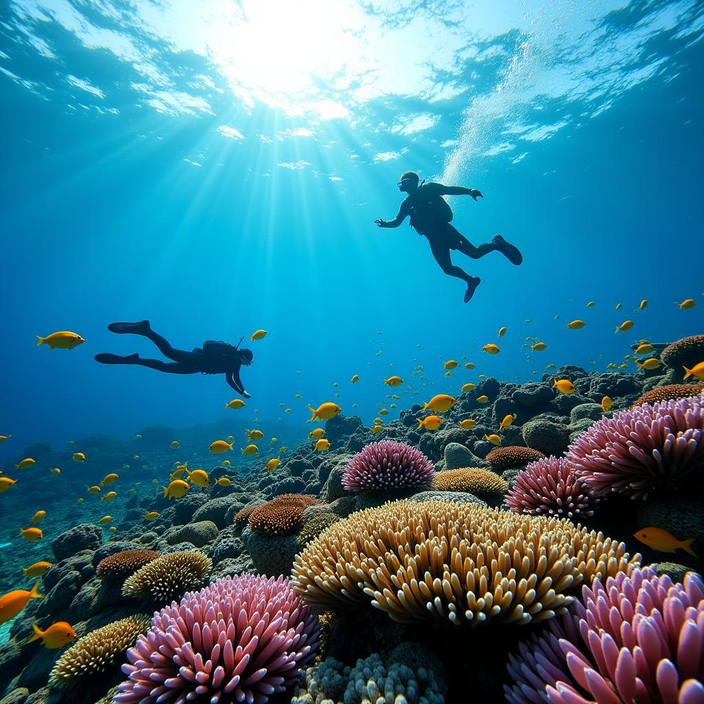 Snorkeling in Binh Ba Island Coral Reef