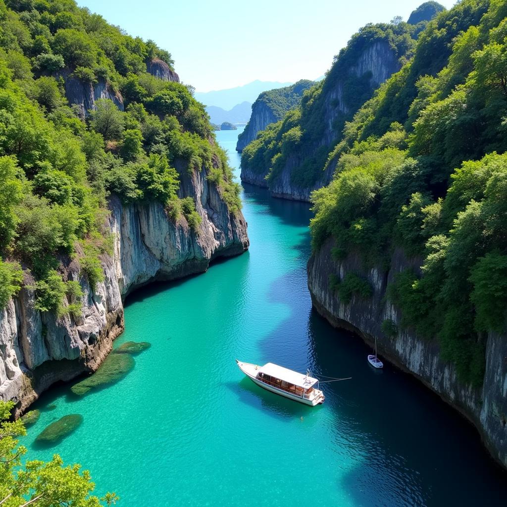 Secluded cove on Binh Hung Island