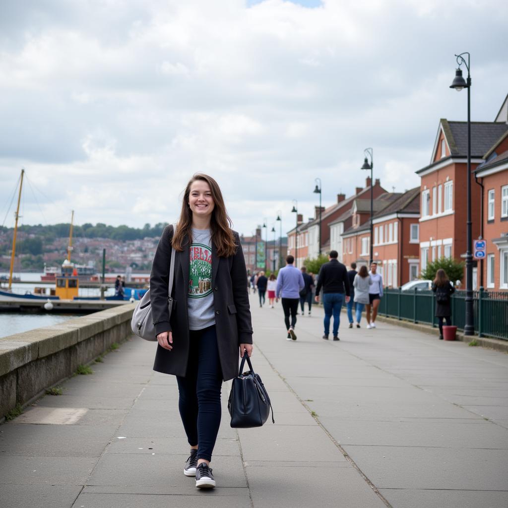 Student exploring the city of Bristol during their homestay