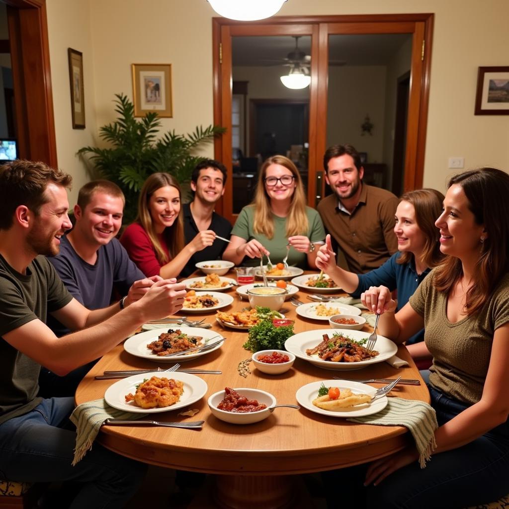 Sharing a Meal in a Budget-Friendly Spanish Homestay