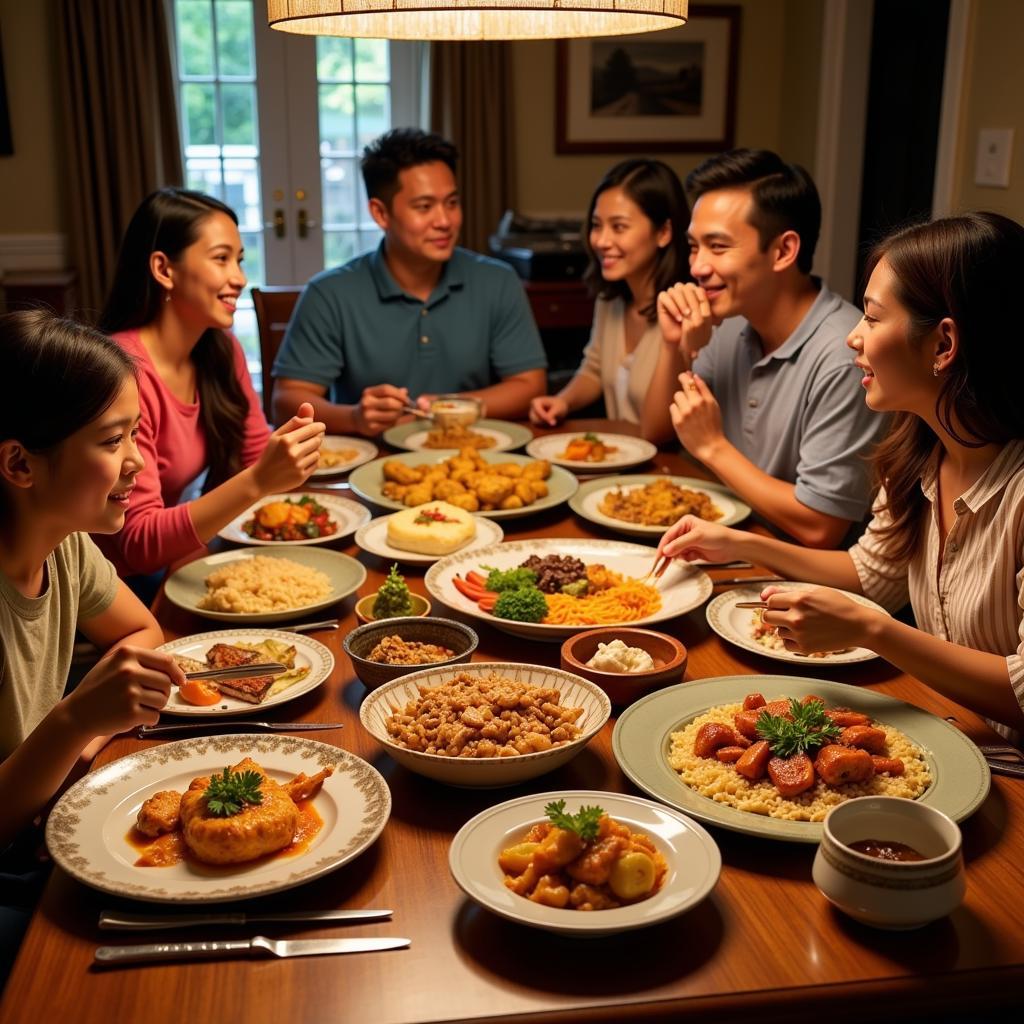 Sharing a Traditional Filipino Meal in a Homestay