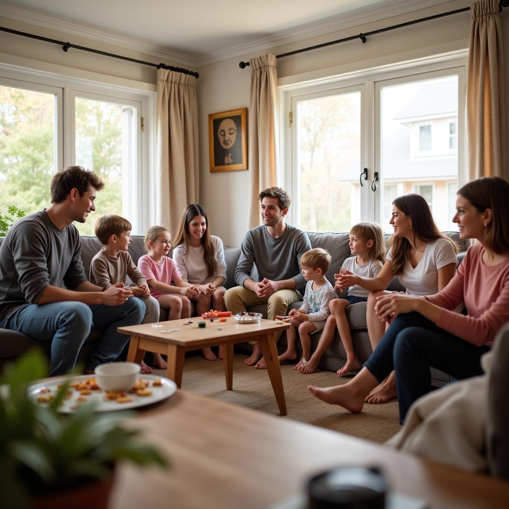 A family enjoying their time together in a Cameron Highlands homestay.