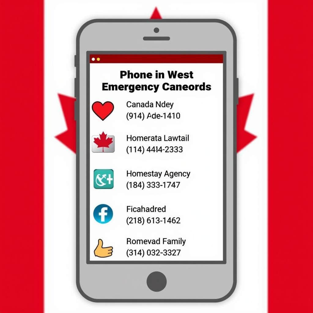 Emergency Contact List for Canada Homestay Students