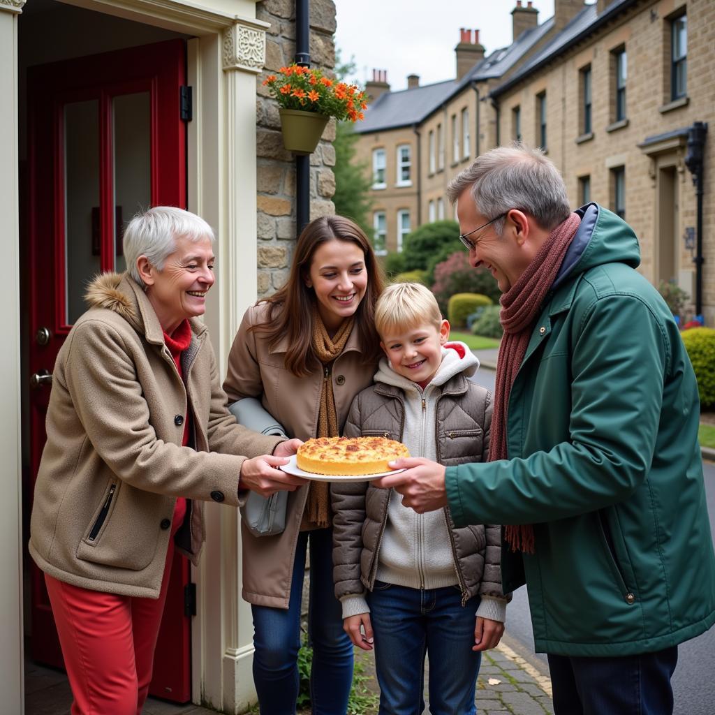 A Welsh family welcoming guests into their cozy Cardiff homestay.