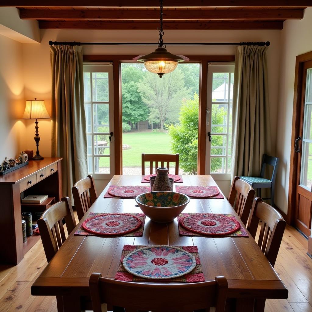 Dining area in a cas homestay