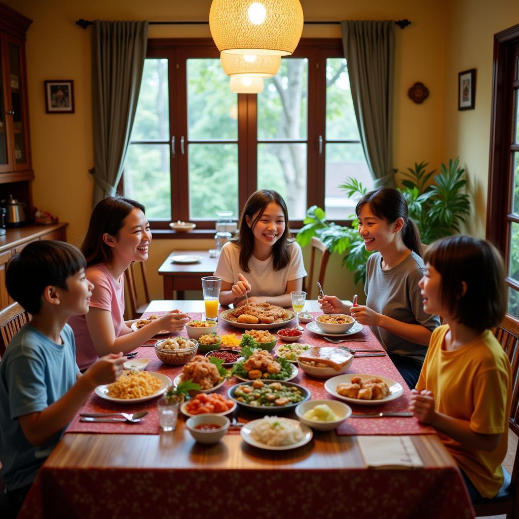 Family Meal at a Charming Homestay in Vietnam