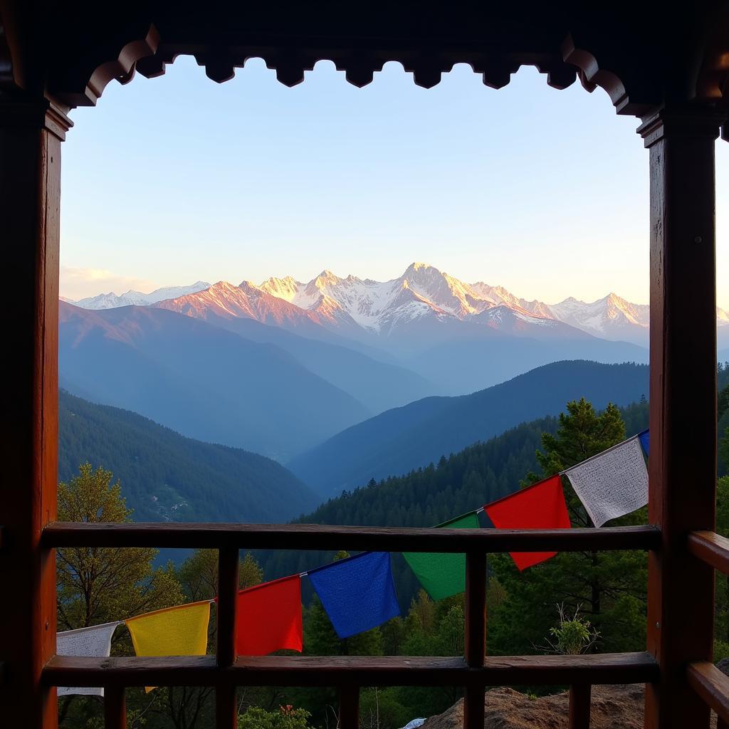 Stunning mountain view from a Chatakpur homestay