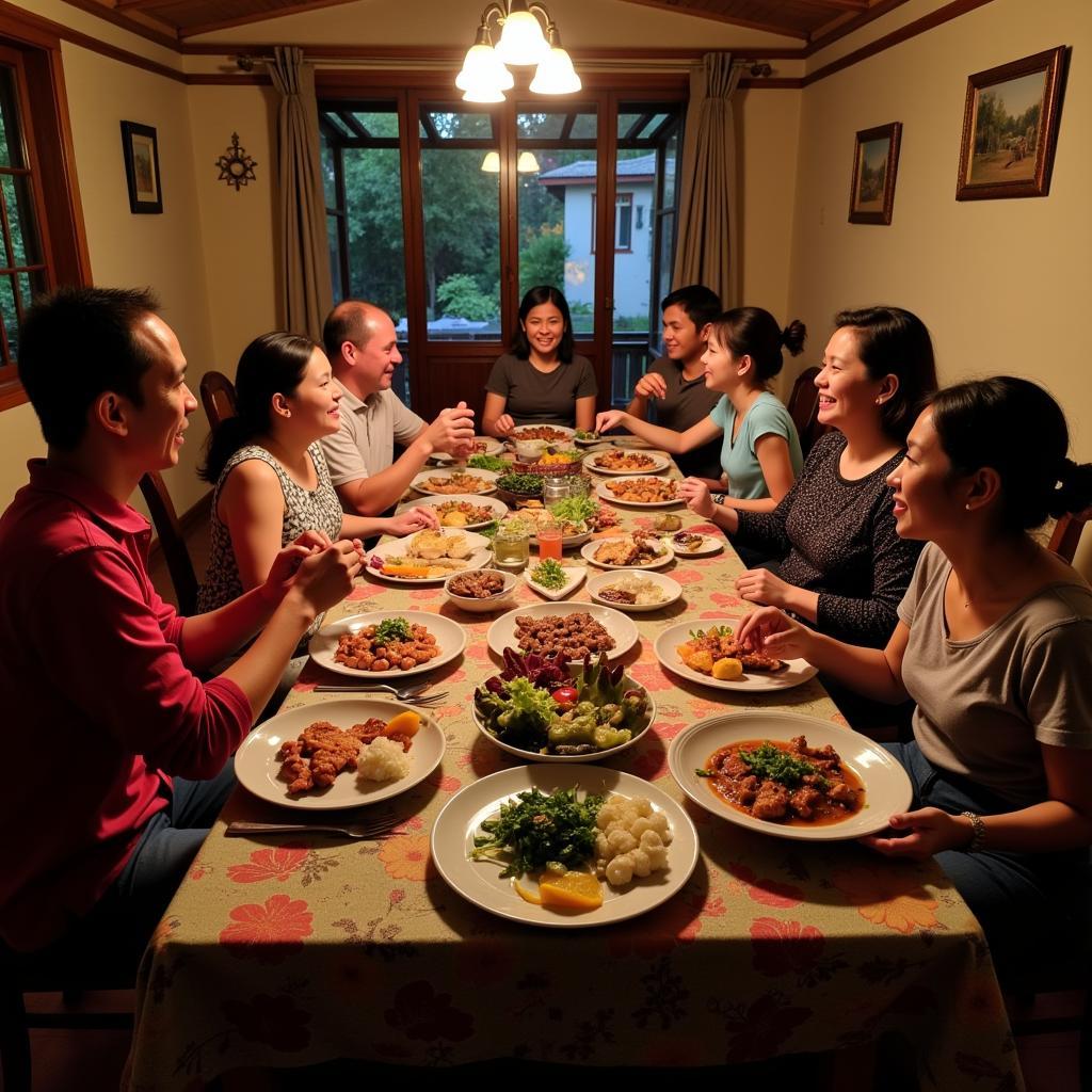 Family Dinner at Cherating Homestay