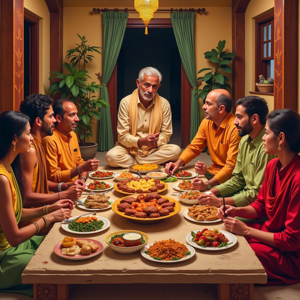 Sharing a meal with the Prajapat family