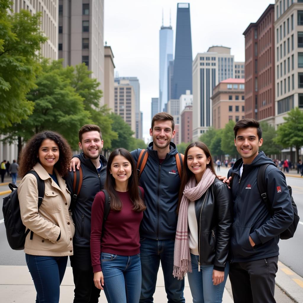 Homestay students exploring Chicago