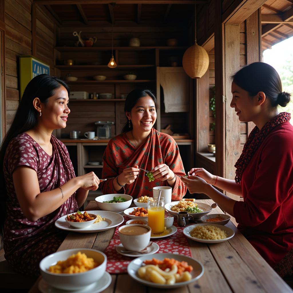 Tharu Family Meal in Chitwan Homestay