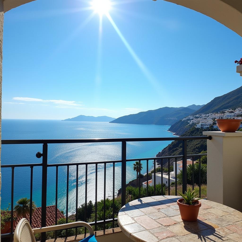 Stunning view from a coastal Spanish homestay