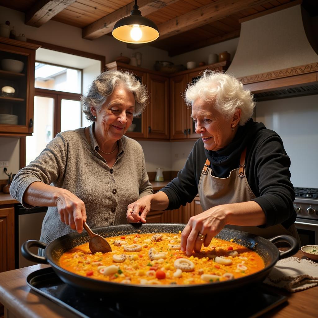 Learning to cook paella with a Spanish grandmother in Valencia