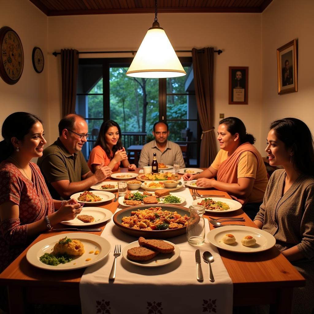 Family Dinner at a Coorg Homestay