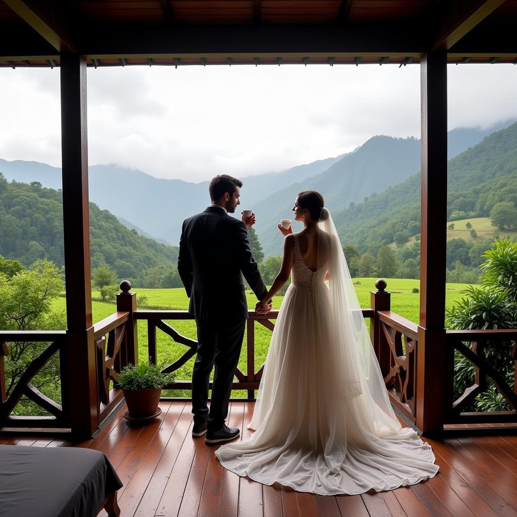 Romantic Couple Enjoying Coorg Homestay Honeymoon