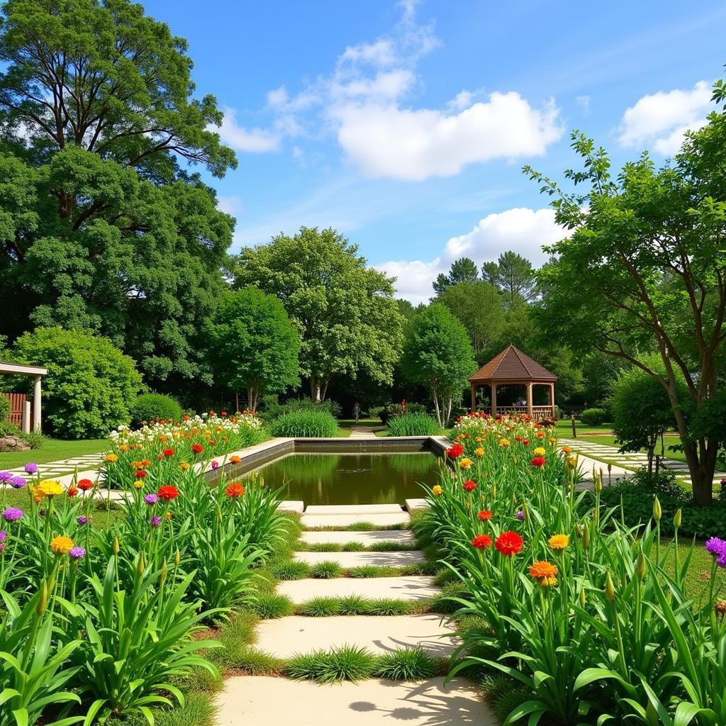 Tranquil garden of a Da Lat homestay