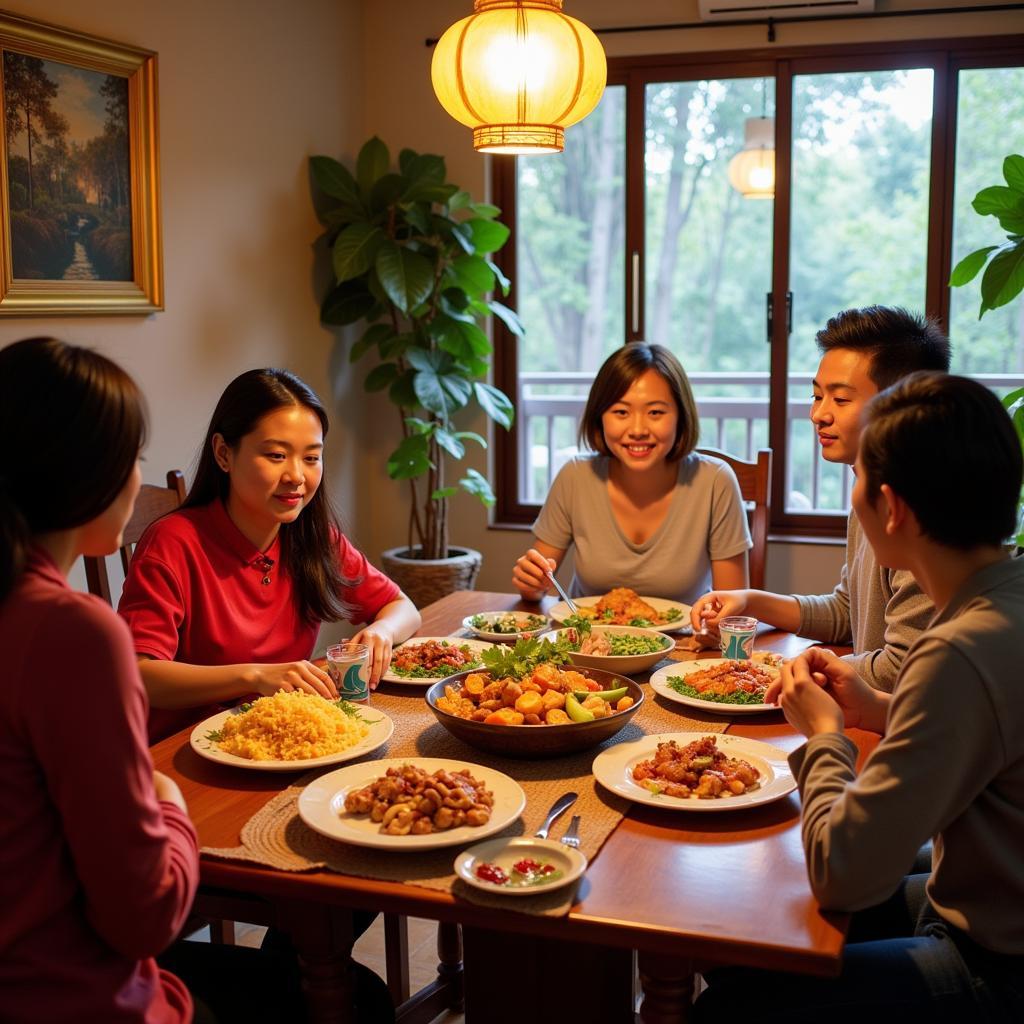 Dalat Homestay Family Meal