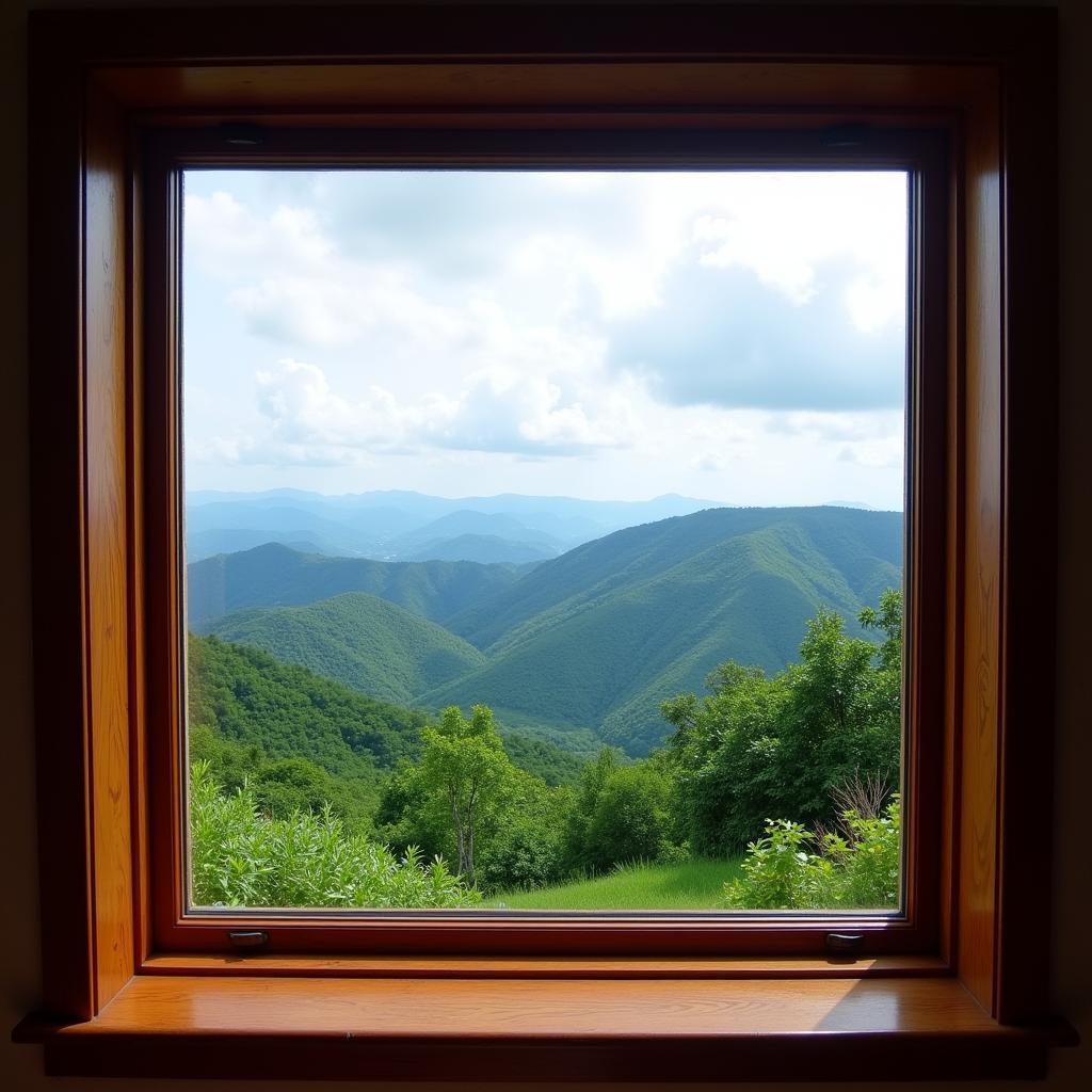 Stunning mountain view from a Dalat attic homestay