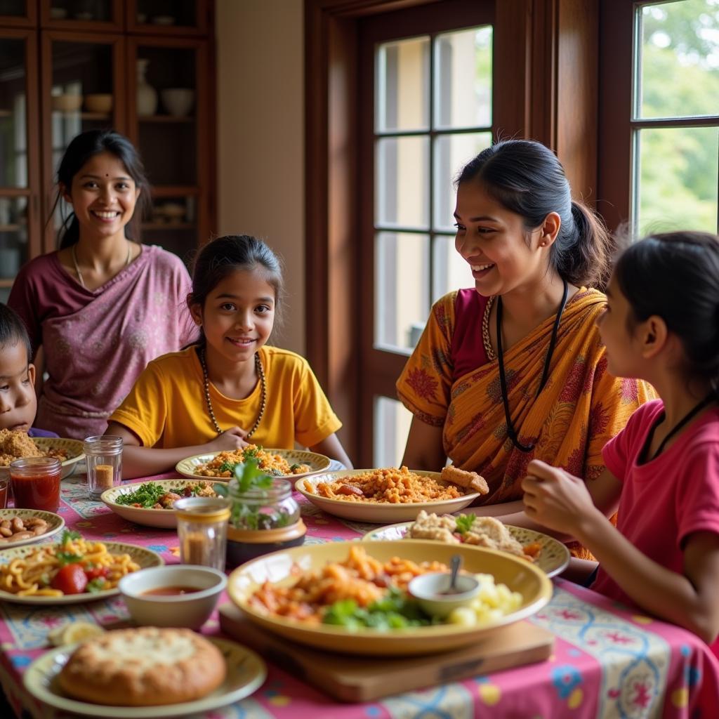 Dandeli Jungle Book Homestay: Sharing a meal with a local family