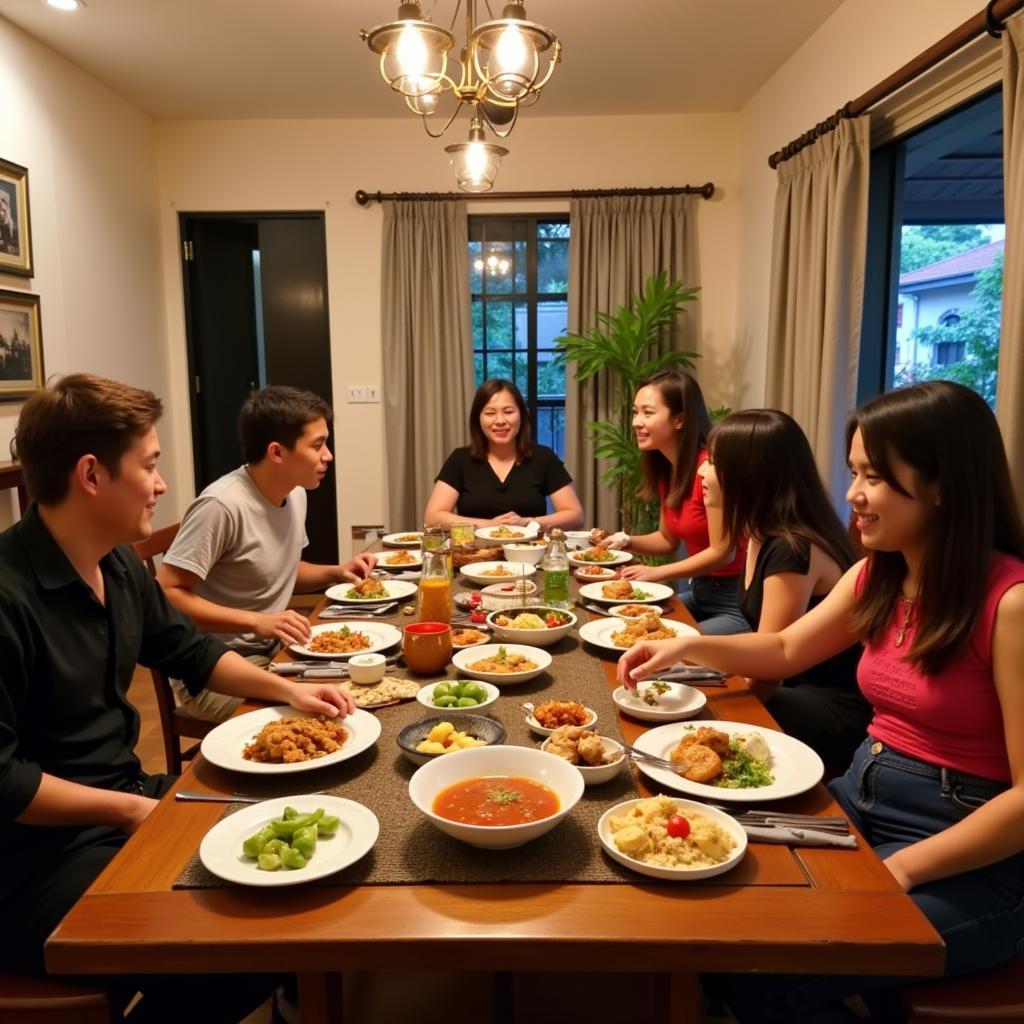 Enjoying a Traditional Malaysian Dinner at Danny Homestay