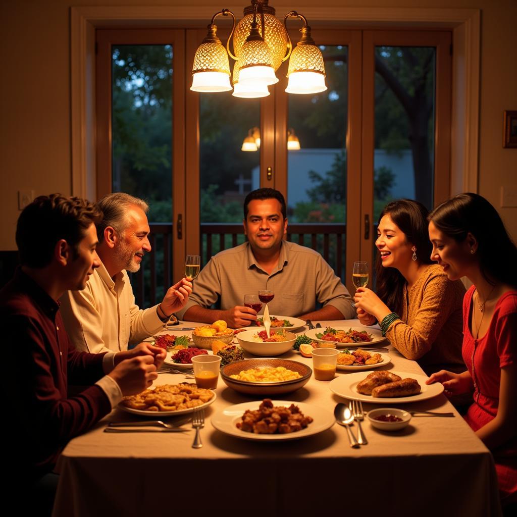 Family dinner at a Delhi homestay