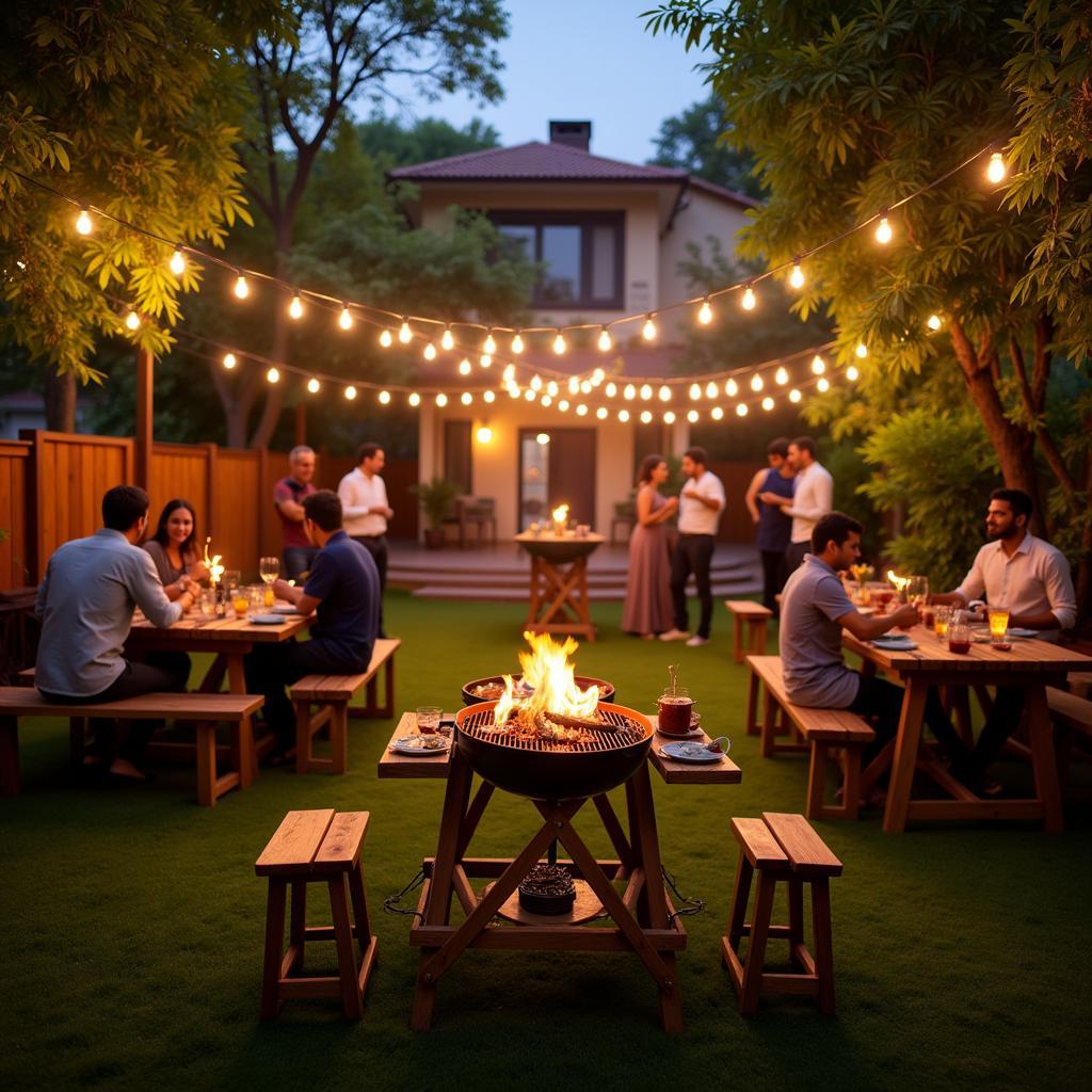 Outdoor party at a Delhi homestay