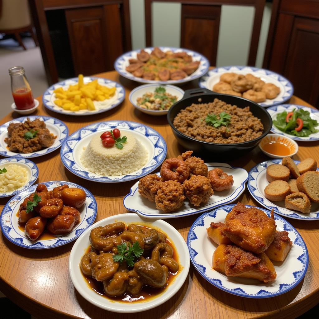 Enjoying authentic Malaysian cuisine in a homestay