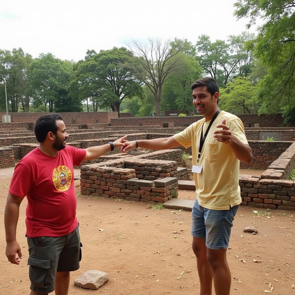 Visiting historical sites near Devanahalli with guidance from the homestay host