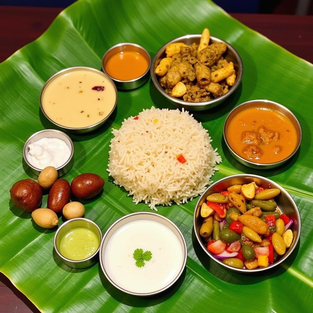 Dharmasthala Homestay Meal: A table laden with traditional South Indian cuisine prepared with local ingredients and spices.