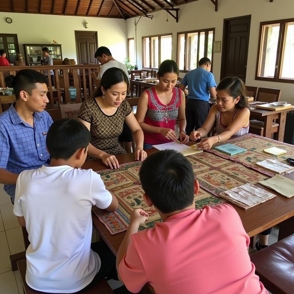 Diana Homestay Local Culture Experience - Guests interacting with local artisans and learning about traditional Javanese crafts, showcasing the immersive cultural experiences available at the homestay.