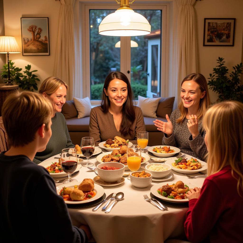 Family Dinner in an Eastbourne Homestay