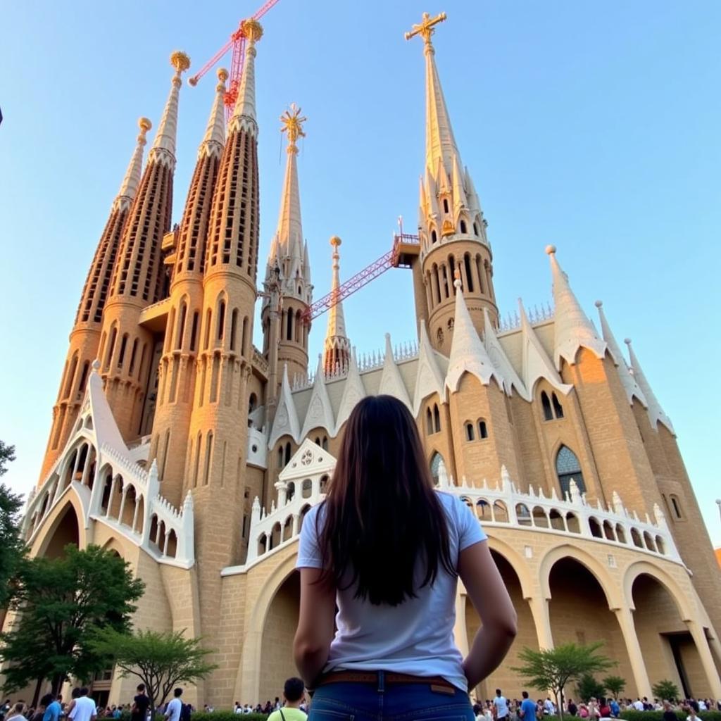 Homestay guest exploring Gaudi's architecture in Barcelona