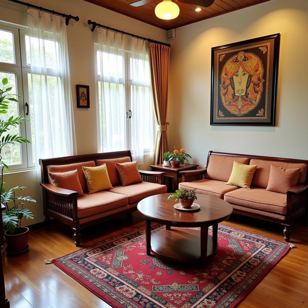 Cozy Living Room at Elshape Homestay