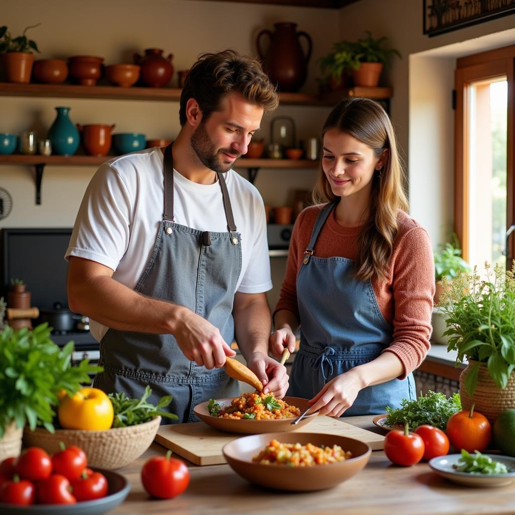 Enjoying a Spanish Cooking Class in a Homestay