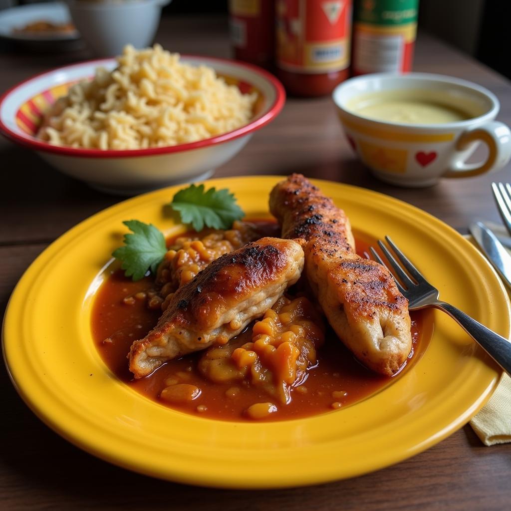 Enjoying Traditional Cuban Meal in Homestay