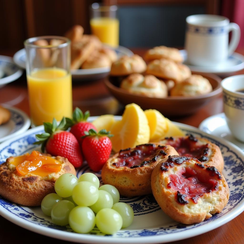 Enjoying Traditional Spanish Breakfast during Homestay fgsh