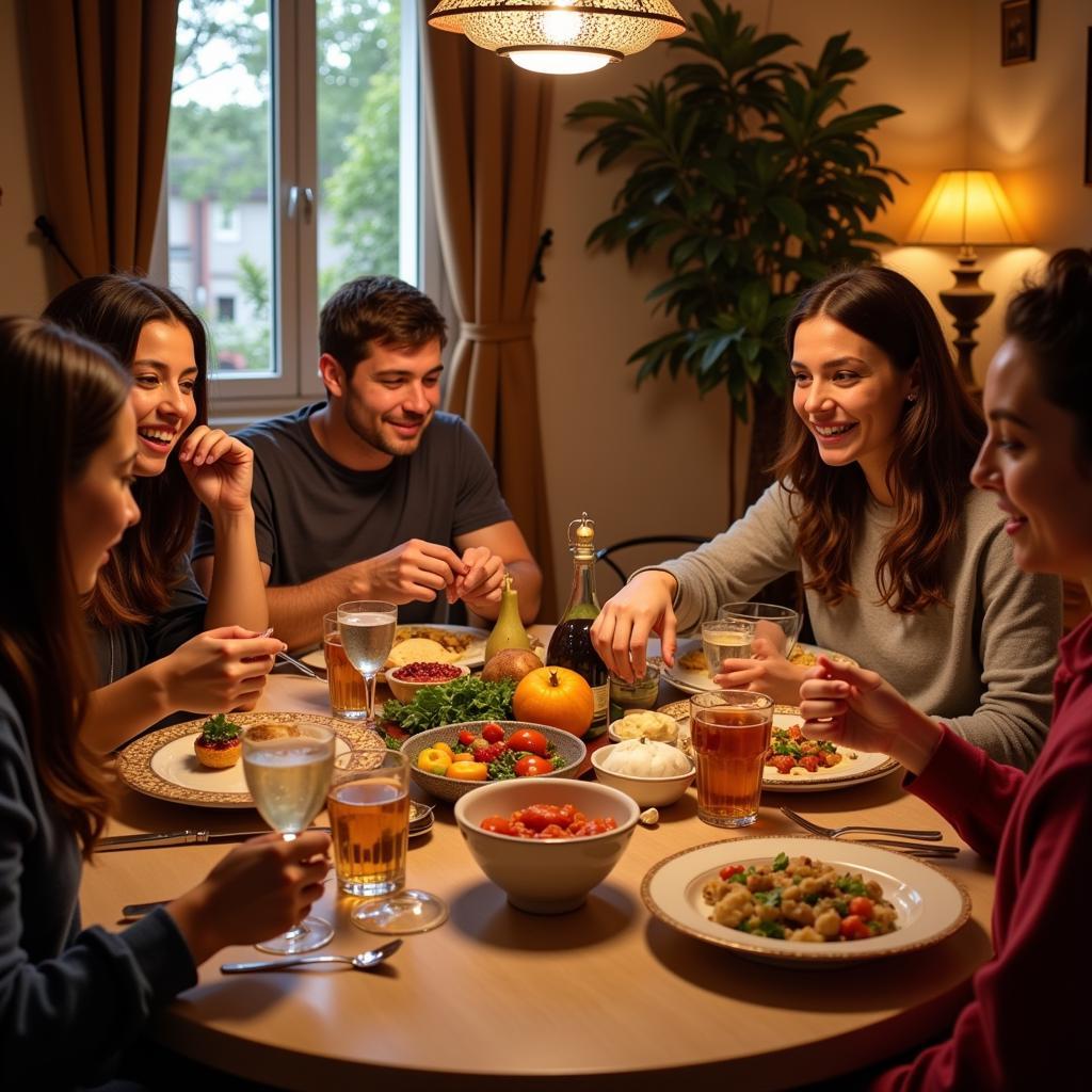 Equitable Homestay Spanish Family Dinner