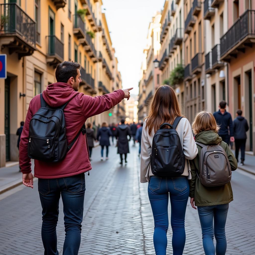 Exploring Barcelona with Host Family