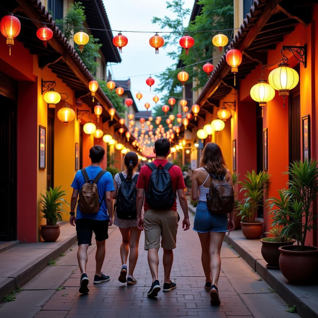 Guests exploring the charming streets of Hoi An's Ancient Town