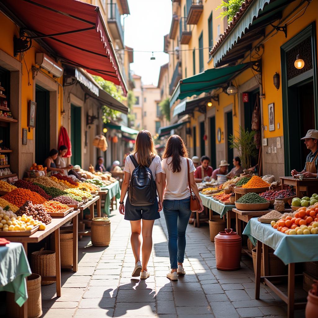 Exploring a Bustling Spanish Market with Locals