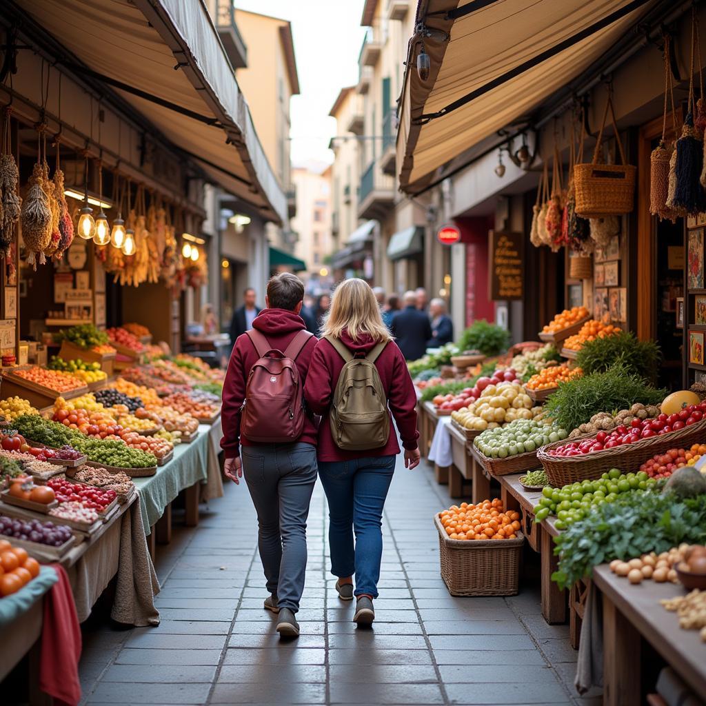 Exploring a Bustling Spanish Market with a Local Host