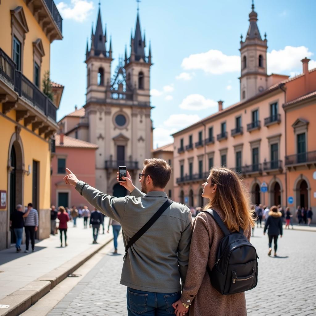 Exploring a Spanish city with a local host