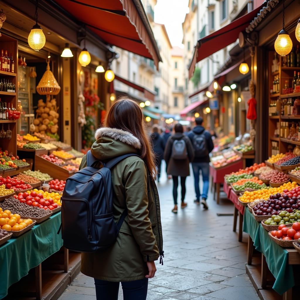 Exploring a Bustling Spanish Market