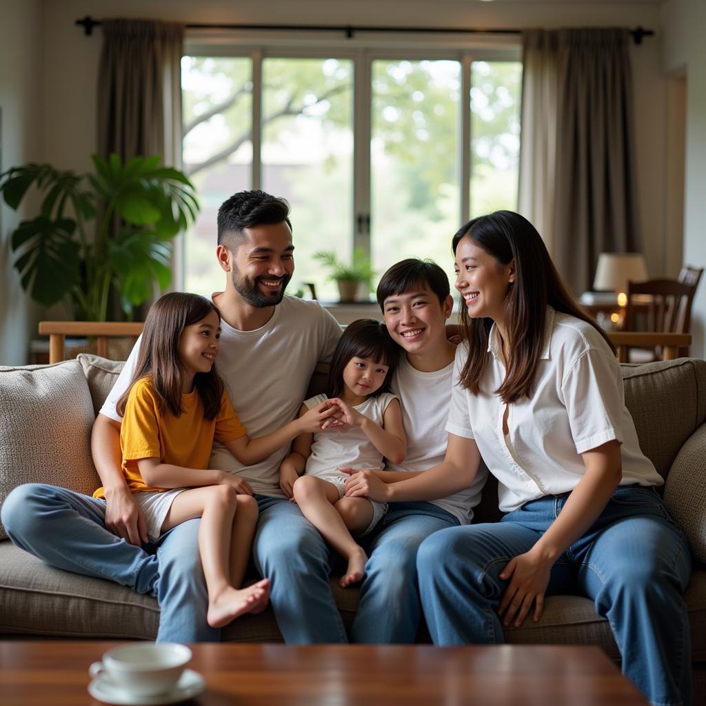 Family Enjoying their Kuching Homestay