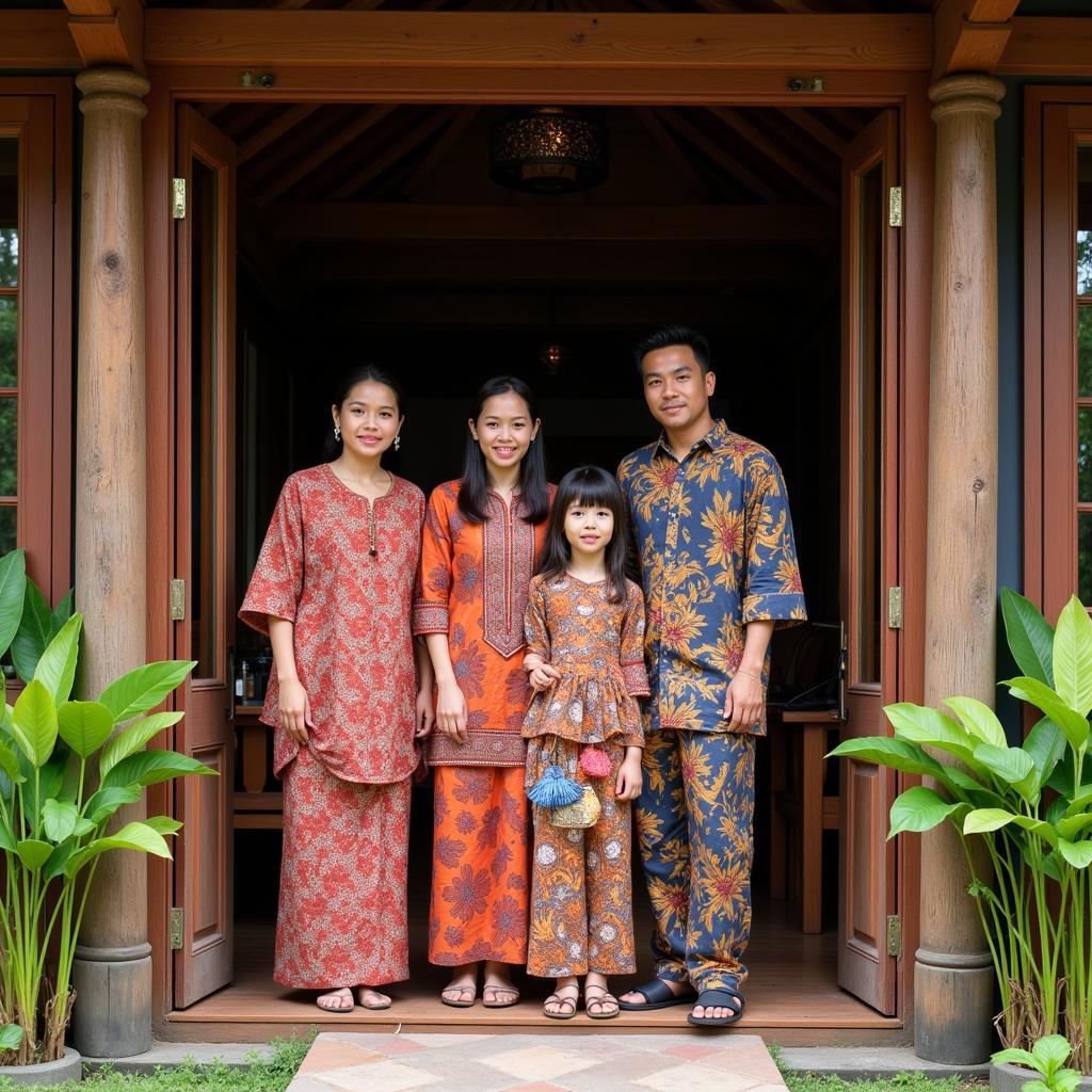 Family welcoming guests at a Felda Chiku homestay