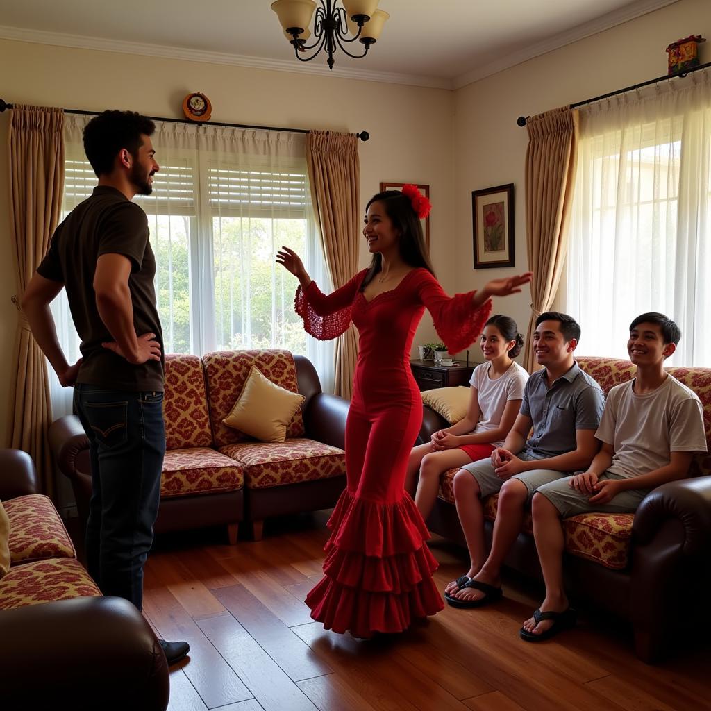 Flamenco Dance in Malaysian Homestay